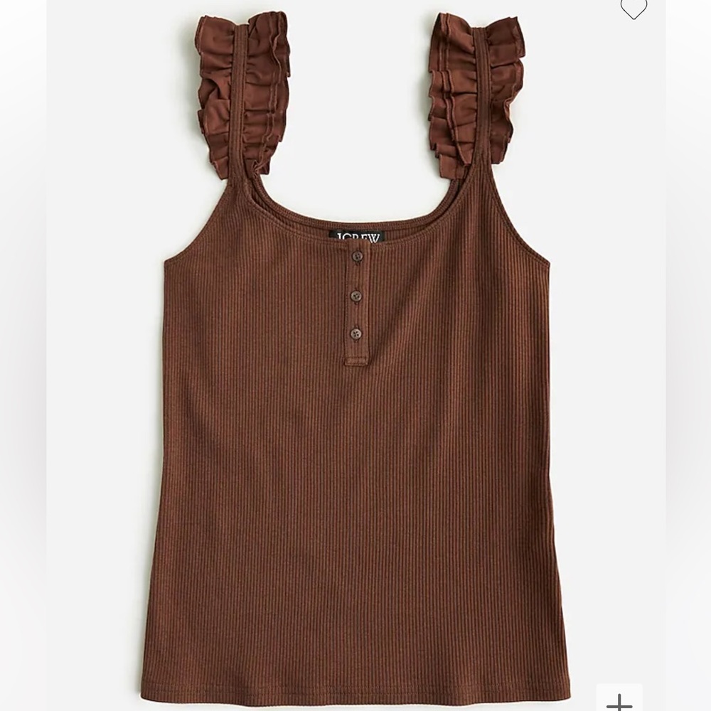 NWT Women’s J. Crew Scrunchie-strap henley tank in vintage rib Size Medium